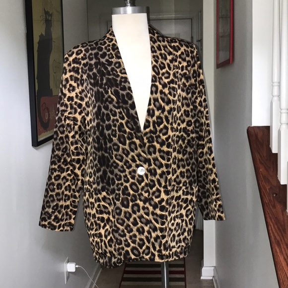 Vintage 1980’s Shoulder Padded Leopard Blazer 😘 - Picture 1 of 7